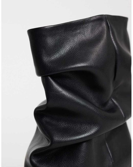 ASOS Black Rosario Slouch Kitten Heel Boots
