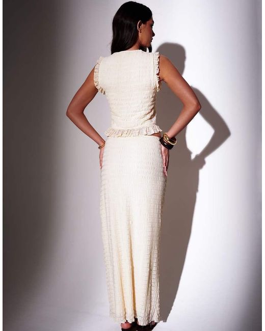 South Beach White Textured Sleeveless Top