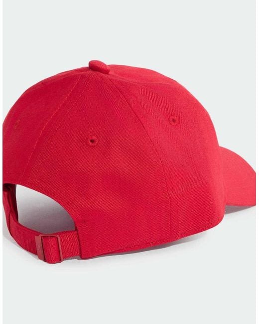 Adidas Originals Red Adicolor Classic Trefoil Baseball Cap