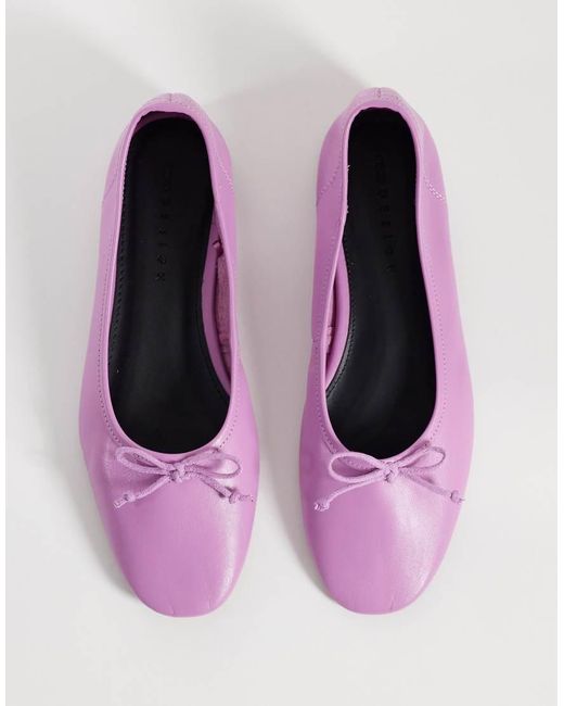 ASOS Purple Lucian Premium Bow Detail Ballets