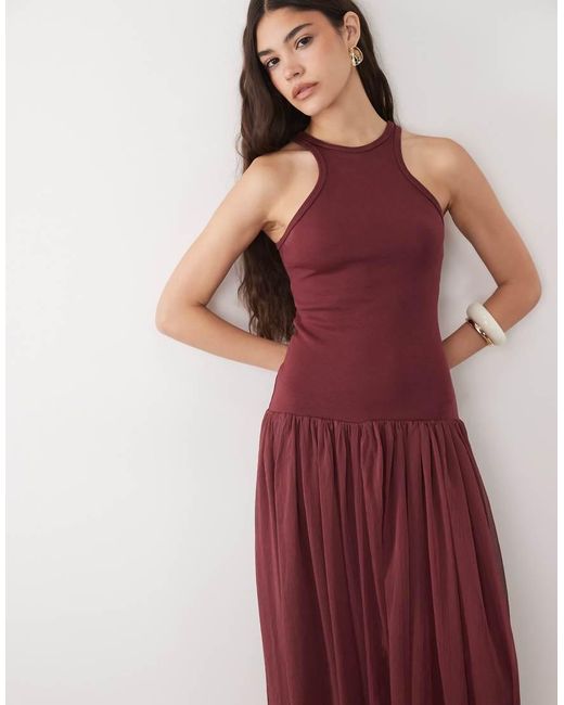 ASOS Red Hybrid Racer Maxi Dress