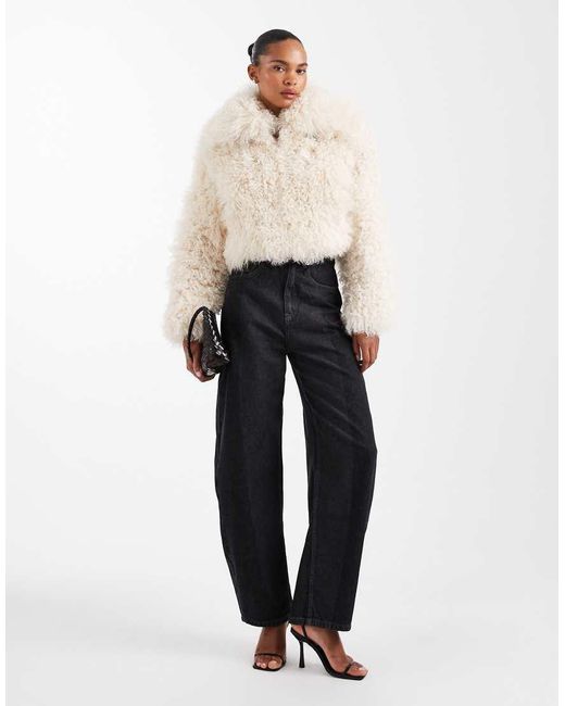 Urbancode Natural Shearling Cropped Chubby Jacket