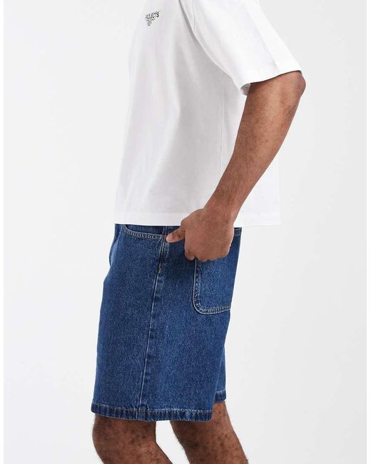 ASOS Blue Circular Design Collection Denim Jorts for men