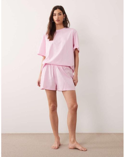ASOS Pink Mix & Match Cotton Pajama Shorts
