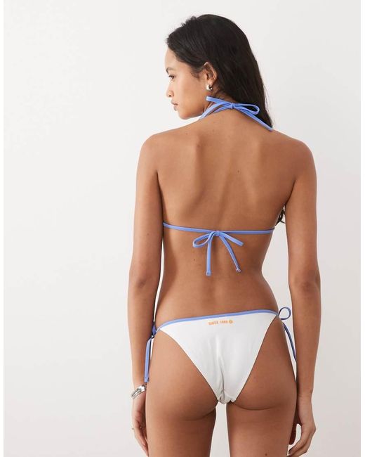 Rip Curl White Rip Curl Contrast Trim Triangle Bikini Top