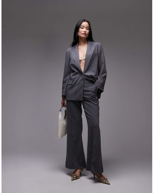 ASOS Gray Tailored Kickflare Trouser