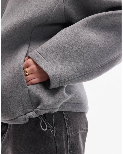 ARKET Gray High Neck Zip Up Jacket