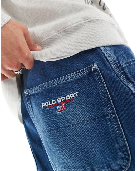 Polo Ralph Lauren – sport capsule – lässig geschnittene carpenter-jeans in Blue für Herren