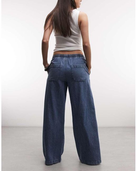Noisy May Blue Tie Waist Wide Leg Trouser