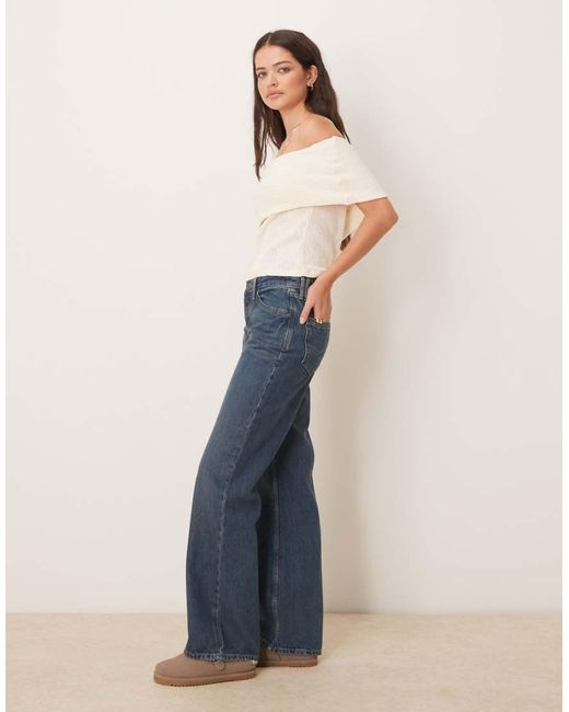 Free People Blue Tenessee Low Rise Boyfriend Jeans