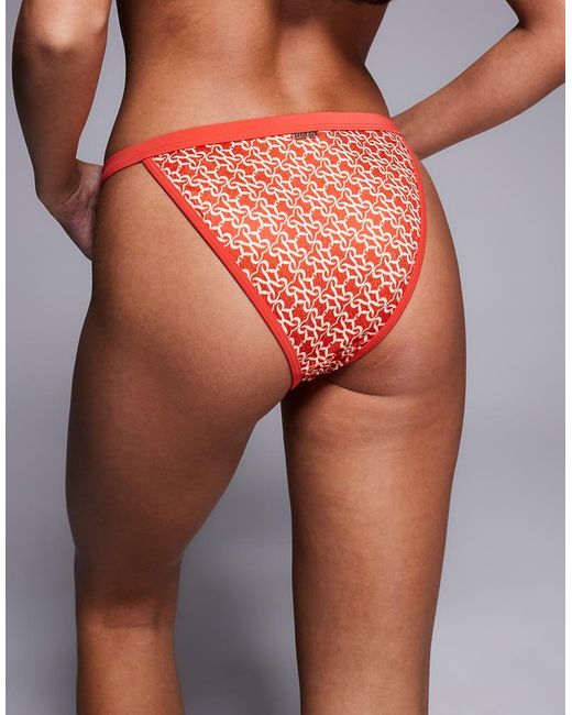 River Island Red Monogram Bikini Brief