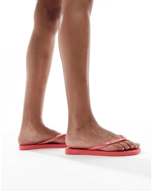 Havaianas Pink Square Toe Flip Flops