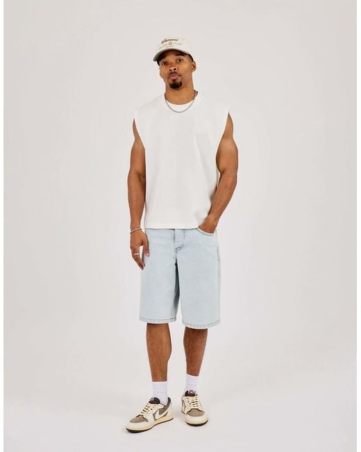 CERNUCCI White Waffle Embroidered Tank for men