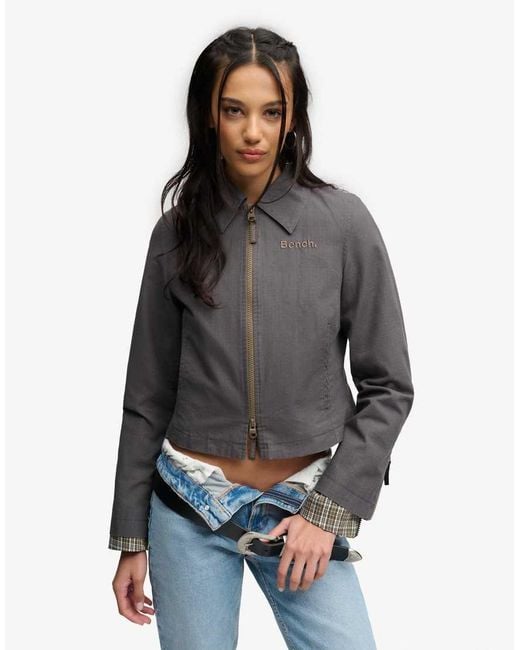 Bench x Superdry & Co Blue Double Zip Collar Ripstop Jacket