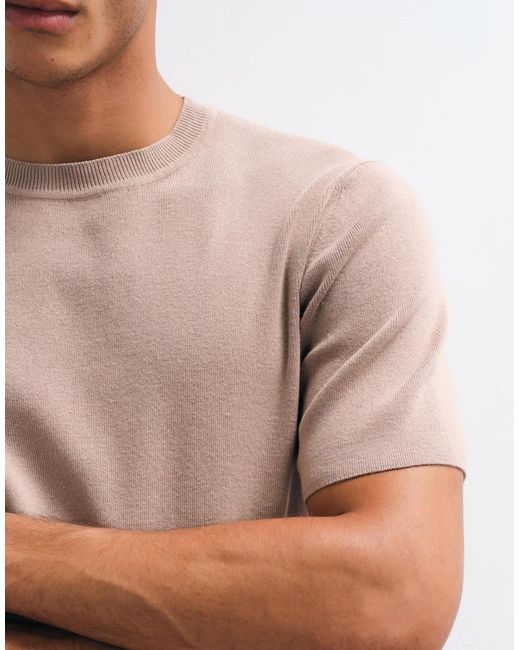 ASOS – fein geripptes basic in Natural für Herren