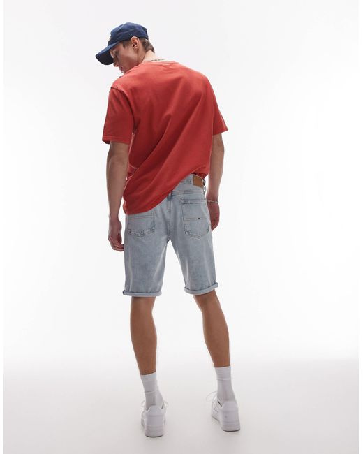 Tommy Hilfiger Red Ronnie Slim Denim Shorts for men