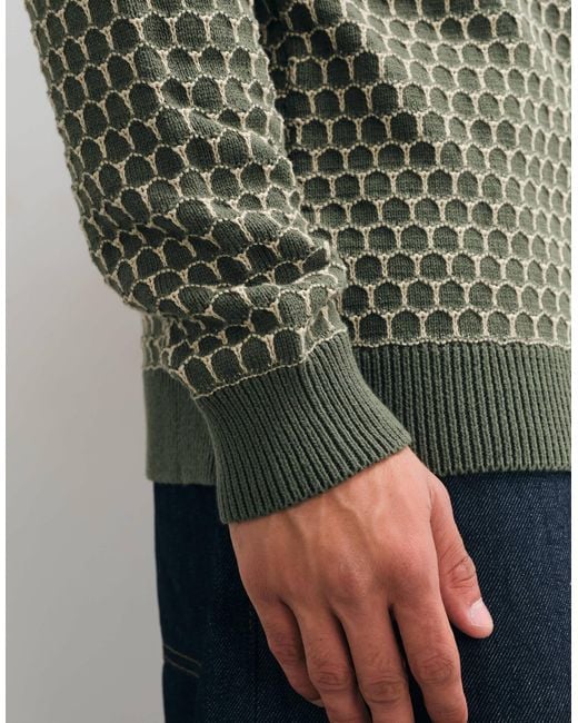 Blend Geometrischer strickpullover in Green für Herren