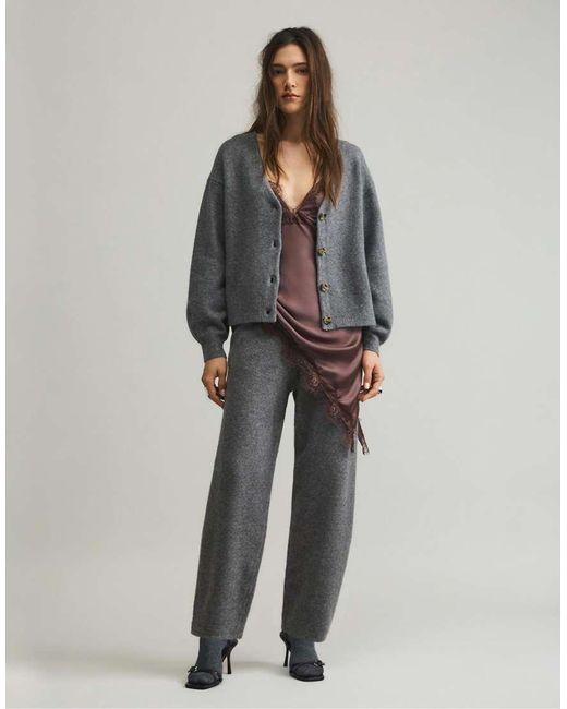 Pull&Bear Gray Soft Knit Cardigan