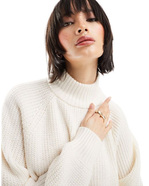 Noisy May White High Neck Knitted Jumper