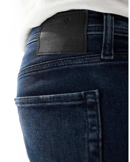 Vaqueros Azules De Corte Slim Con Lavado Oscuro Glenn De Jack & Jones de hombre de color Blue
