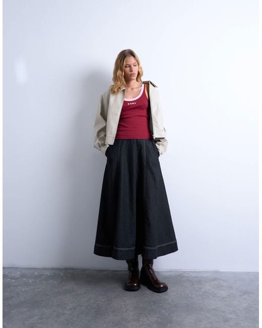 TOPSHOP Red – geripptes trägertop