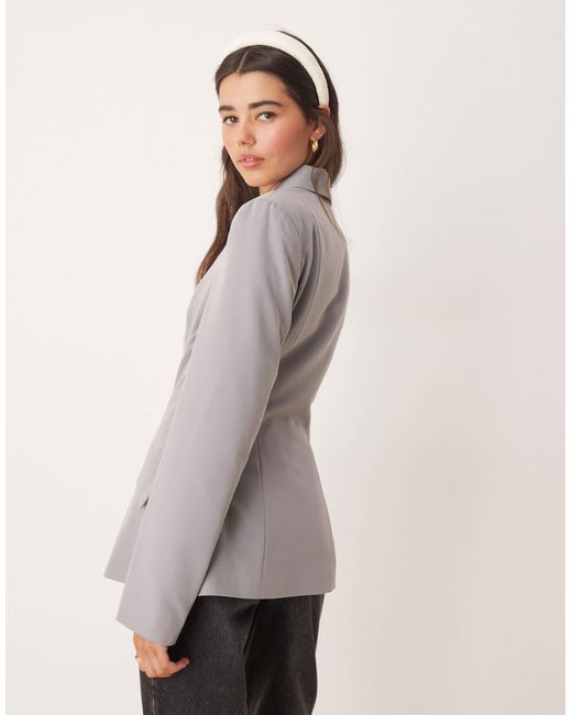 Miss Selfridge Natural Button Through Cinch Blazer