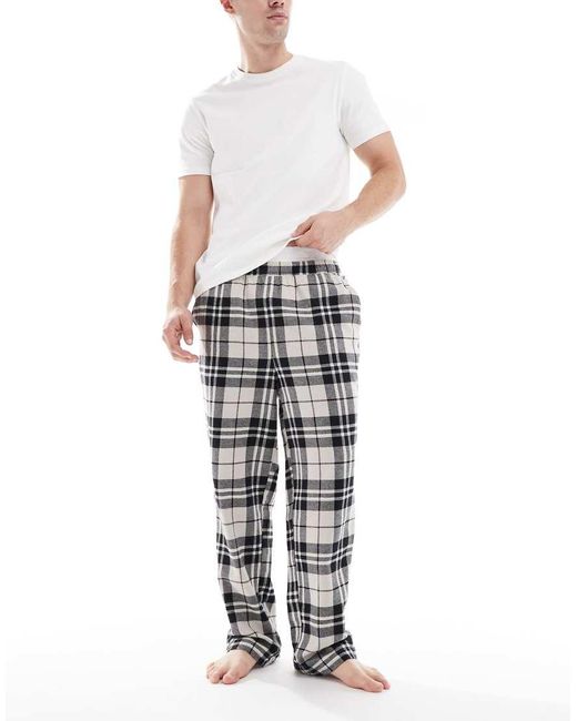 Jack & Jones Gray Checked Lounge Pants for men