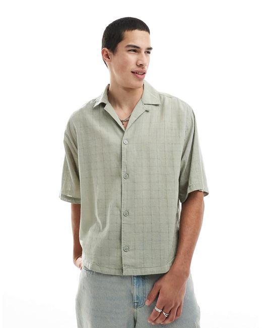 Chemise décontractée en tissu texturée avec col à revers - sauge clair Only & Sons pour homme en coloris Gray