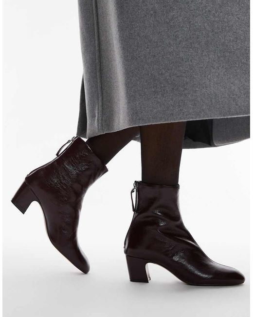 Botas Con Tacón De Cuero De -Rojo Mango de color Gray