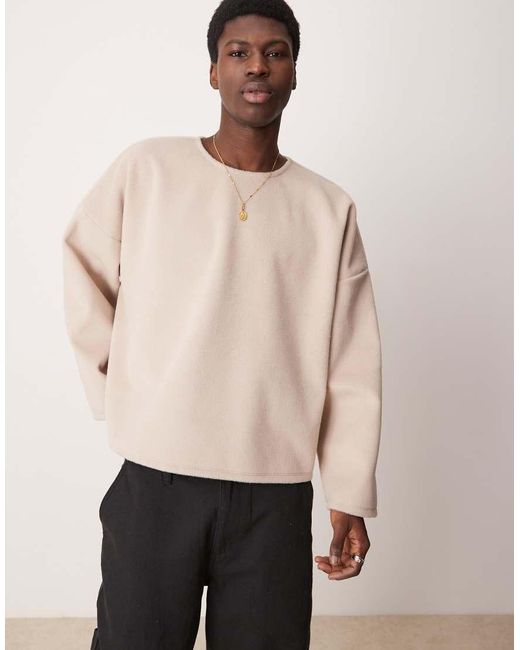 Sudadera Beis De Corte Cuadrado Ultragrande De Felpa Texturizada De -Blanco ASOS de hombre de color Natural