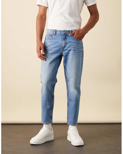 ASOS Blue Tapered Jeans for men