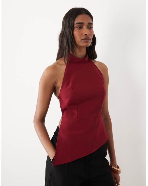 Miss Selfridge Tailored Backless Halter Top