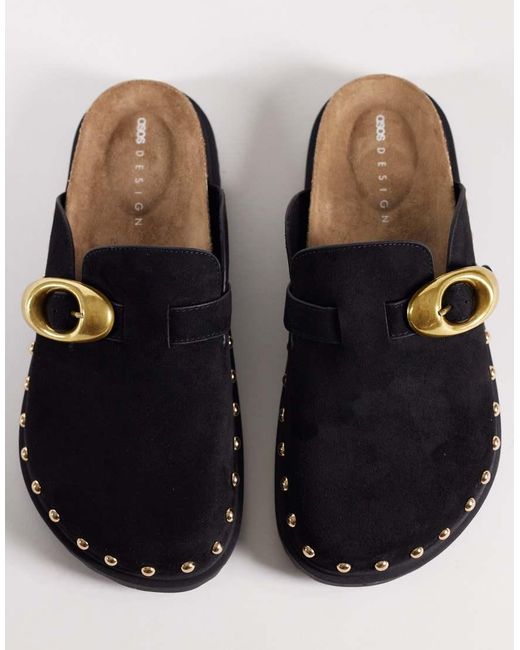 ASOS Brown Mellany Studded Footbed Mules