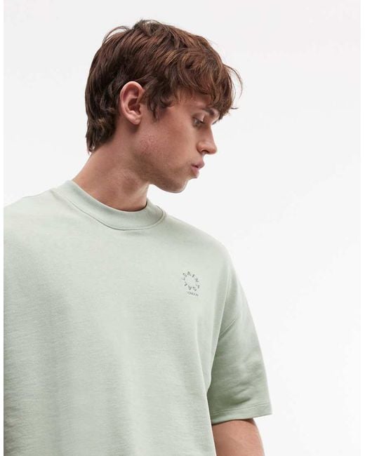 AllSaints Gray Haven Small Embroidered Chest Logo T-shirt for men