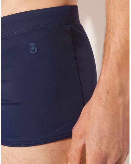 Calzedonia Blue Boxer-Style Swim Shorts Panama for men