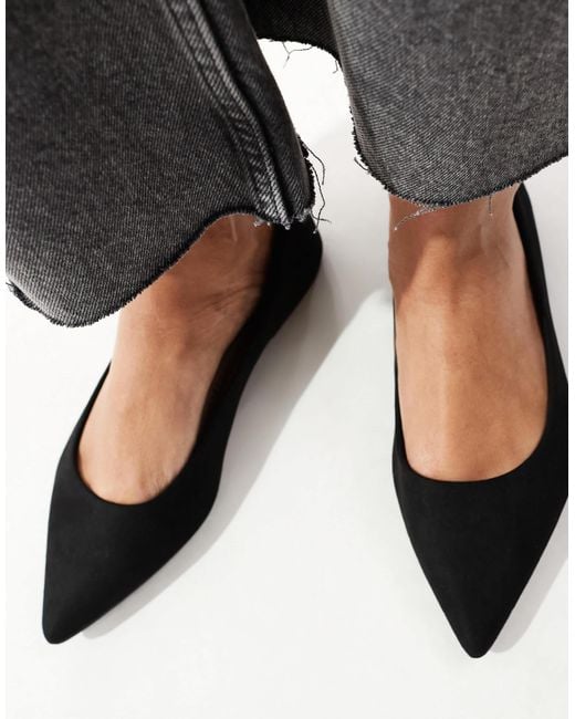 ASOS Black Lucky Pointed Ballet Flats
