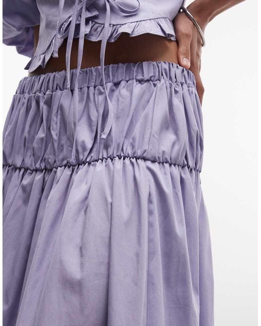 Reclaimed Vintage Purple Western Cowgirl Midi Skirt With Pintucks