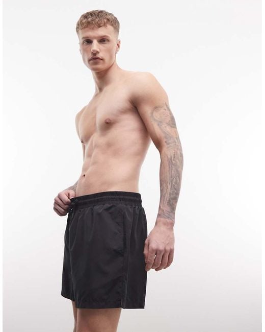 Collusion Blue Mid Length Swim Shorts for men