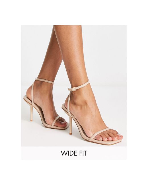 SIMMI White Simmi London Wide Fit Novalee Barely There Sandals