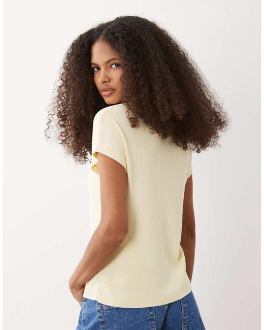 Mango Brown Knitted Short Sleeve Top