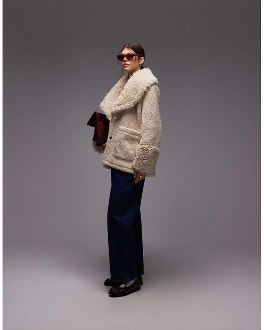 emory park Gray Faux Shearling Overcoat