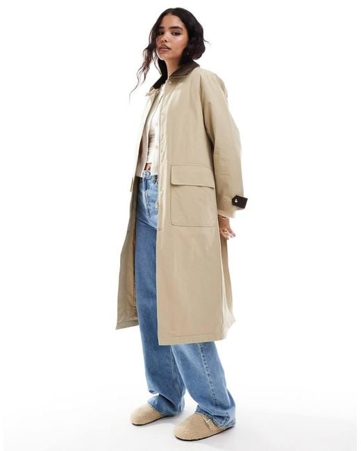 Stradivarius Blue Relaxed Parka Jacket