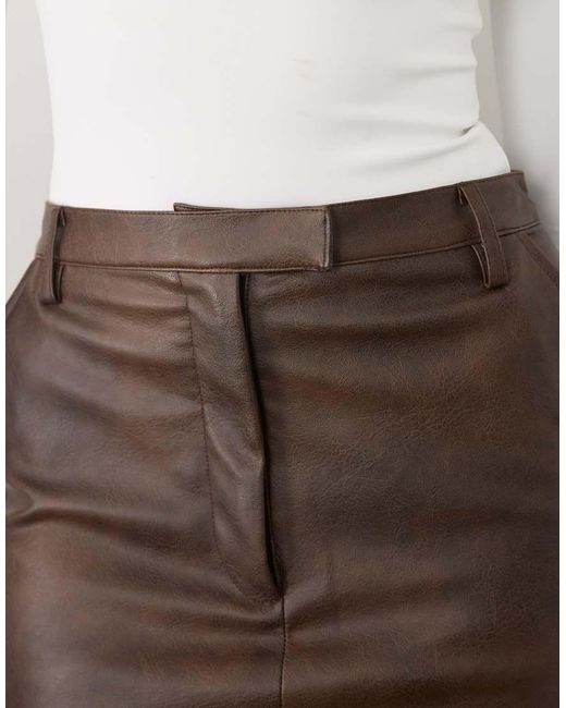 Bardot White Phenix Faux Leather Knee Length Skirt