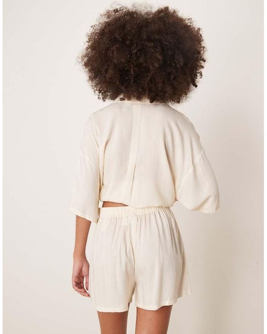 Calvin Klein Natural Shirt And Short Pyjama Set