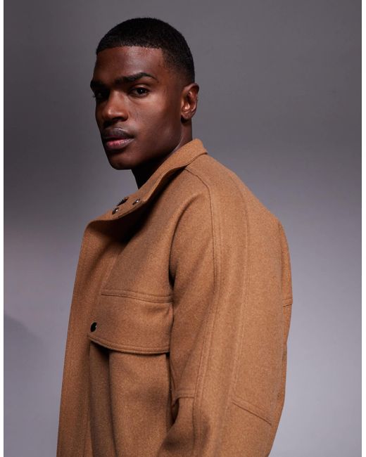 ASOS Brown Harrington Jacket for men