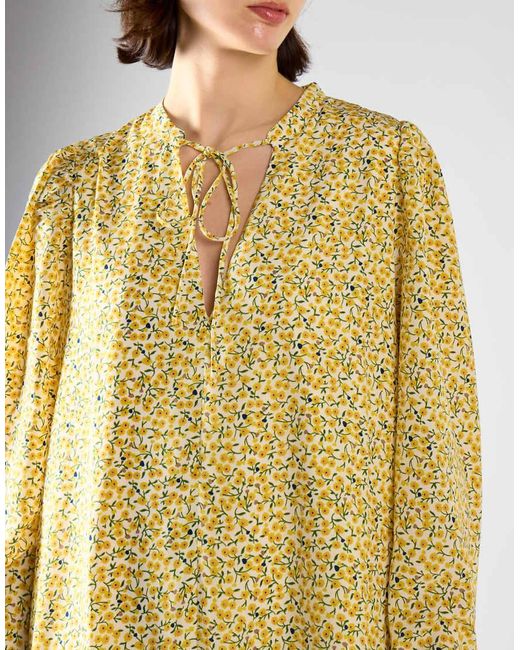 Glamorous Yellow Long Sleeve Smock Dress