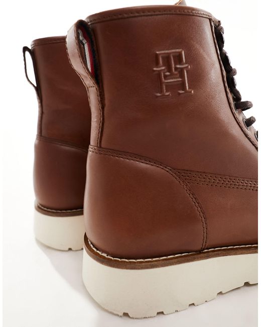 Tommy Hilfiger Black American Warm Leather Boots for men