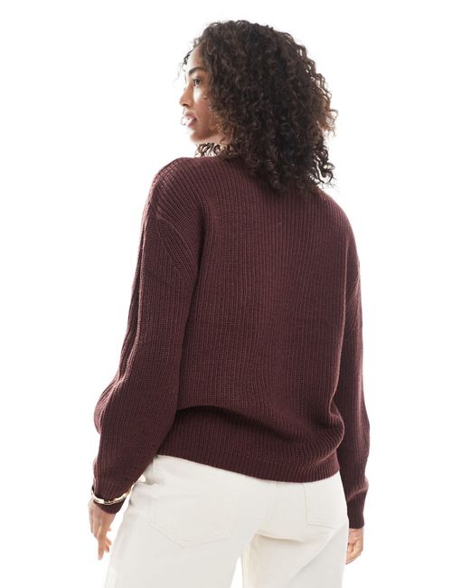 ONLY Purple – gerippter strickpullover