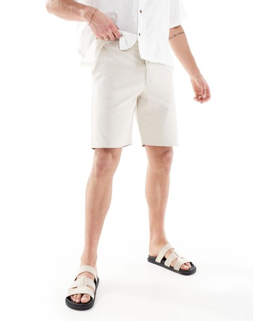 French Connection White French Connection Slim Chino Shorts for men