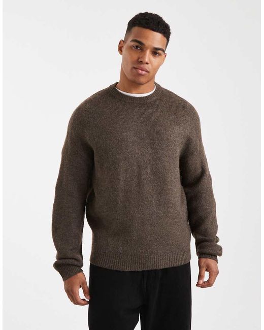 Only & Sons Brown Long Sleeve Soft Crew Neck Knit for men